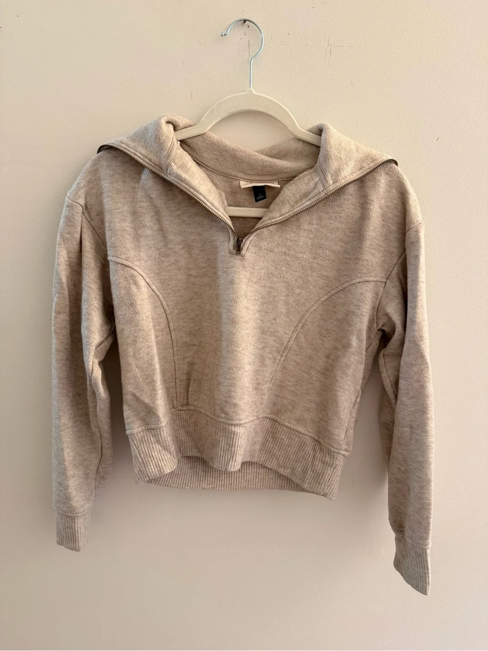 Universal Thread Beige Half-Zip Hooded Sweatshirt